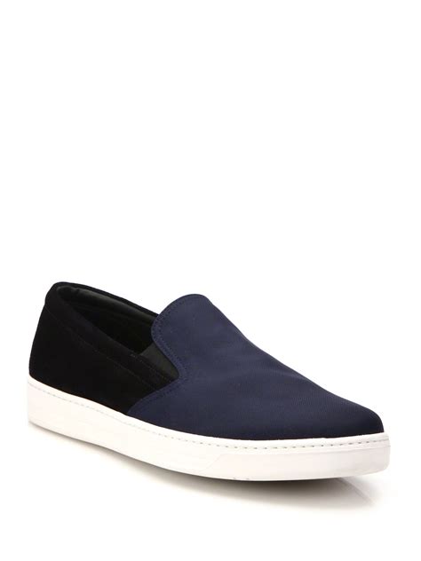 prada suede sneaker|prada nylon slip on sneakers.